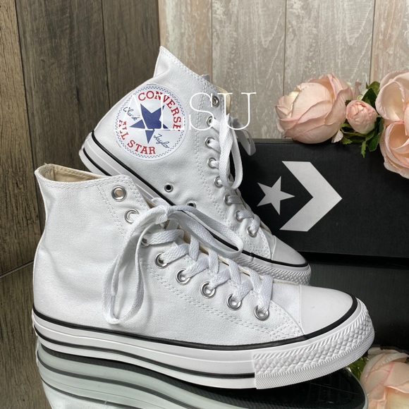 Converse Ctas HI Big Logo White Men’s Sneakers - Picture 2 of 6